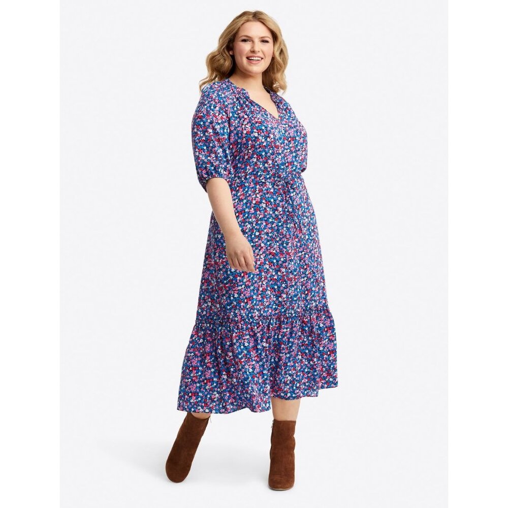 Draper James Blue Floral Midi Dress
